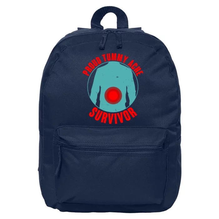 Funny Proud Tummy Ache Survivor 16 in Basic Backpack