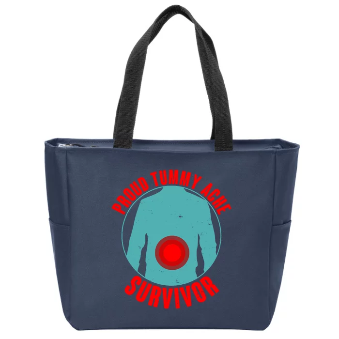 Funny Proud Tummy Ache Survivor Zip Tote Bag