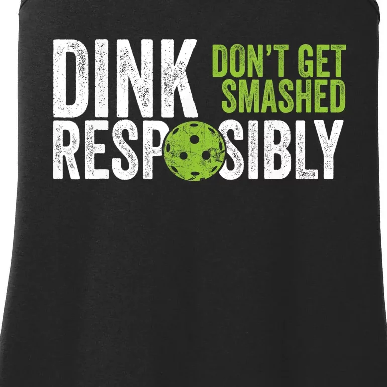 Funny Pickleball Team Clothing Dink Responsibly TShirt Ladies Essential Tank