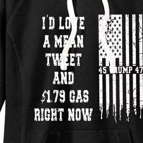 Funny Pro Trump Fathers Day Gas Prices Mean Tweets July 4th Women's Fleece Hoodie