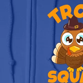 Funny Pilgrim Trot Squad Thanksgiving Turkey Gift Full Zip Hoodie