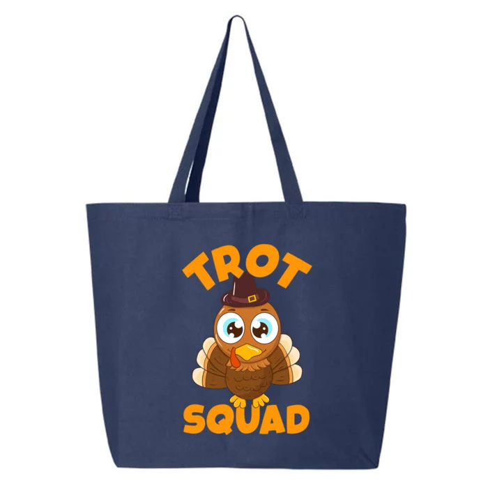 Funny Pilgrim Trot Squad Thanksgiving Turkey Gift 25L Jumbo Tote