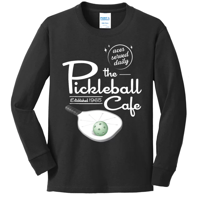 Funny Pickleball - The Pickleball Cafe - Aces Served Kids Long Sleeve Shirt