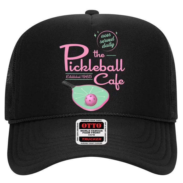 Funny Pickleball - The Pickleball Cafe - Aces Served High Crown Mesh Trucker Hat