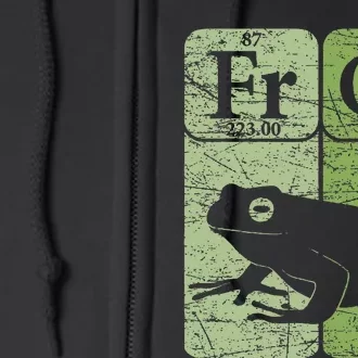 Frog Periodic Table Elements Herpetologist Frog Lover Retro Full Zip Hoodie