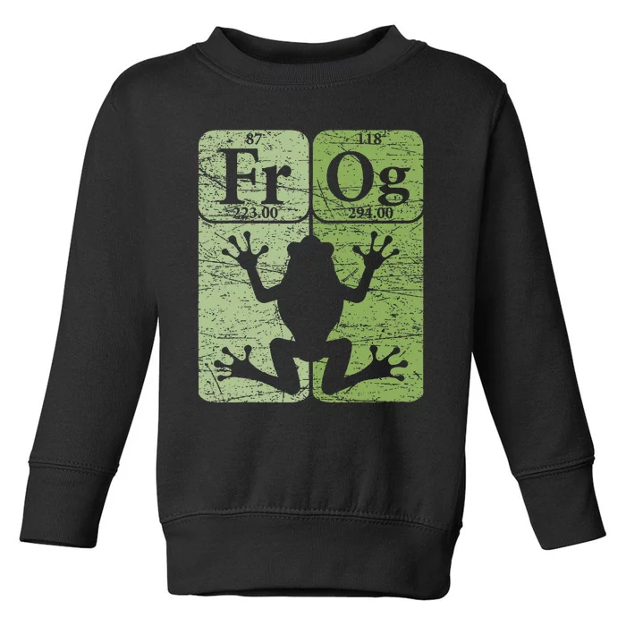 Frog Periodic Table Elements Herpetologist Frog Lover Retro Toddler Sweatshirt