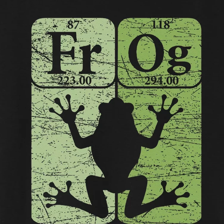 Frog Periodic Table Elements Herpetologist Frog Lover Retro Women's Crop Top Tee