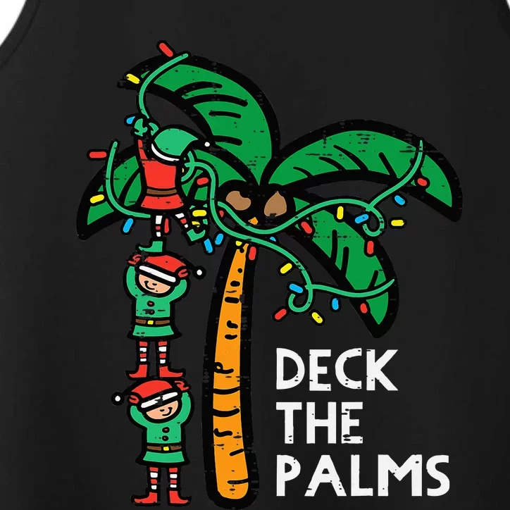 Festive Palm Tree Holiday Cheer Funny Christmas Performance Tank