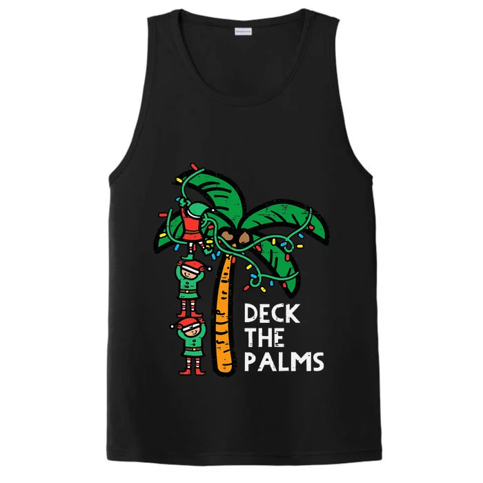 Festive Palm Tree Holiday Cheer Funny Christmas Performance Tank