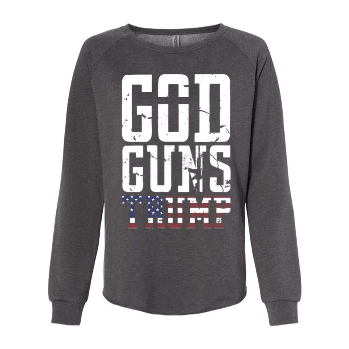 Funny President Trump God Guns Gift Womens California Wash Sweatshirt