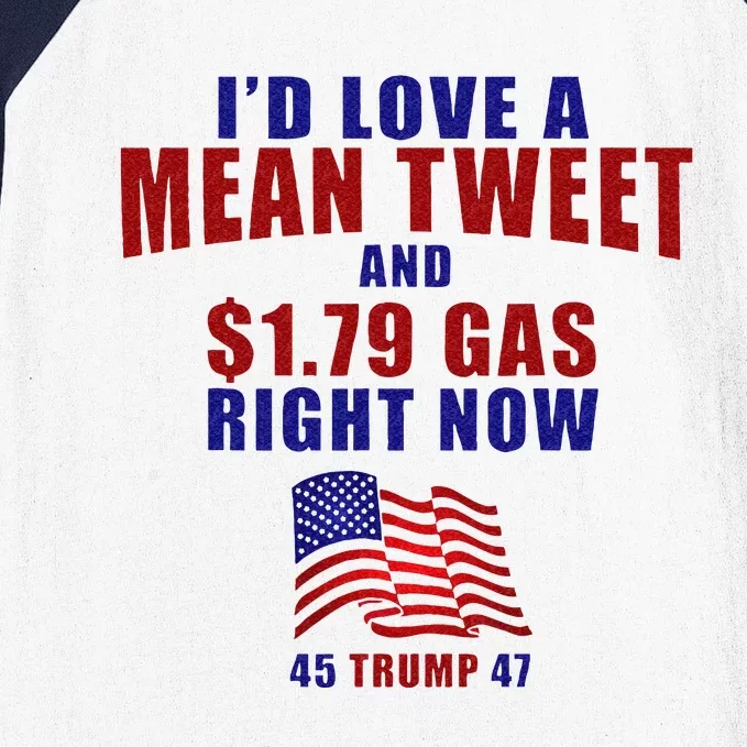 Funny Pro Trump Supporter Id Love A Mean Tweet Gas Prices Baseball Sleeve Shirt