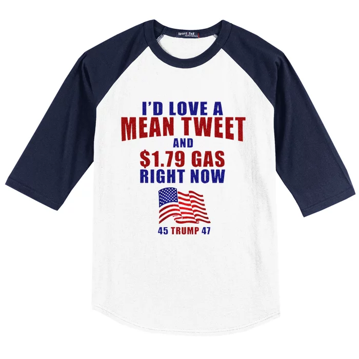 Funny Pro Trump Supporter Id Love A Mean Tweet Gas Prices Baseball Sleeve Shirt