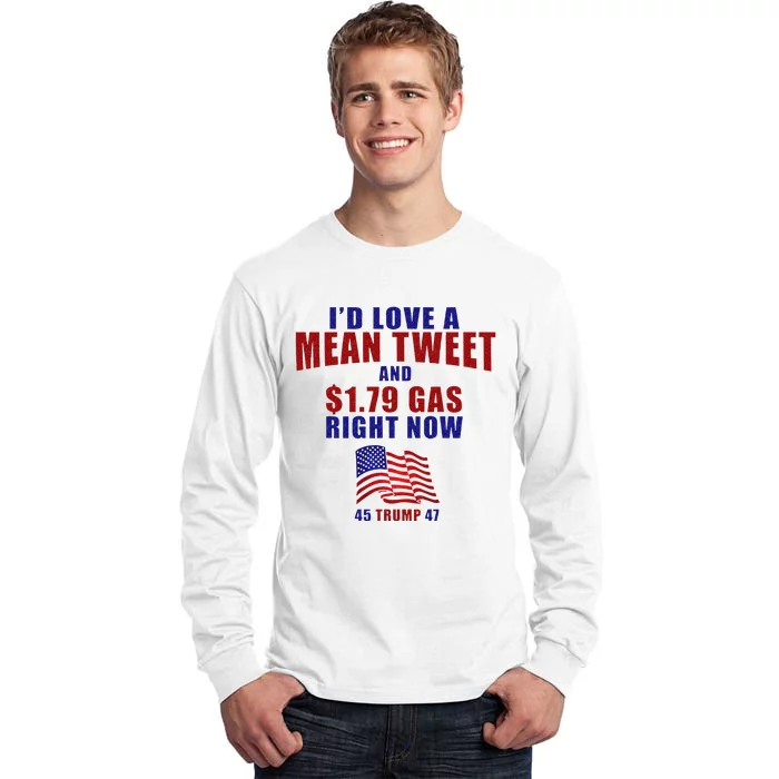 Funny Pro Trump Supporter Id Love A Mean Tweet Gas Prices Tall Long Sleeve T-Shirt