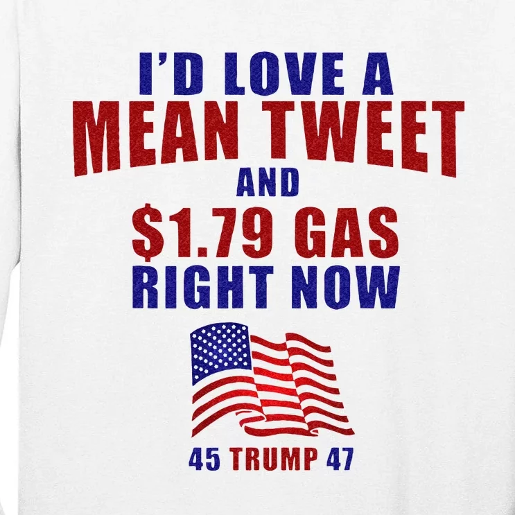 Funny Pro Trump Supporter Id Love A Mean Tweet Gas Prices Tall Long Sleeve T-Shirt