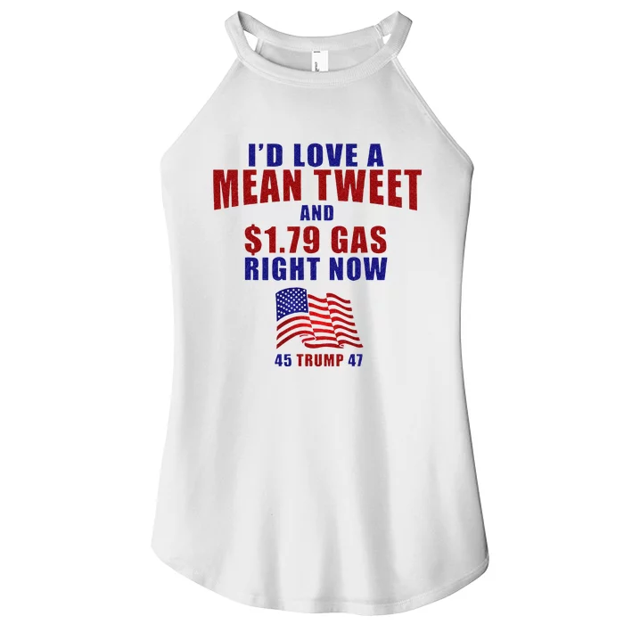 Funny Pro Trump Supporter Id Love A Mean Tweet Gas Prices Women’s Perfect Tri Rocker Tank