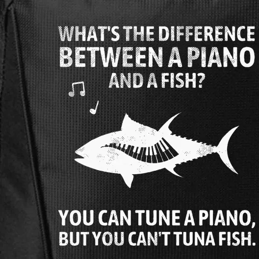 Funny Piano Tuna Fish Music Sarcastic Joke City Backpack