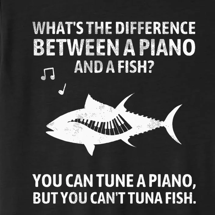 Funny Piano Tuna Fish Music Sarcastic Joke ChromaSoft Performance T-Shirt