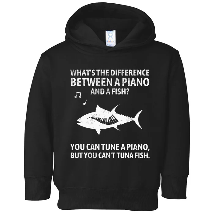 Funny Piano Tuna Fish Music Sarcastic Joke Toddler Hoodie