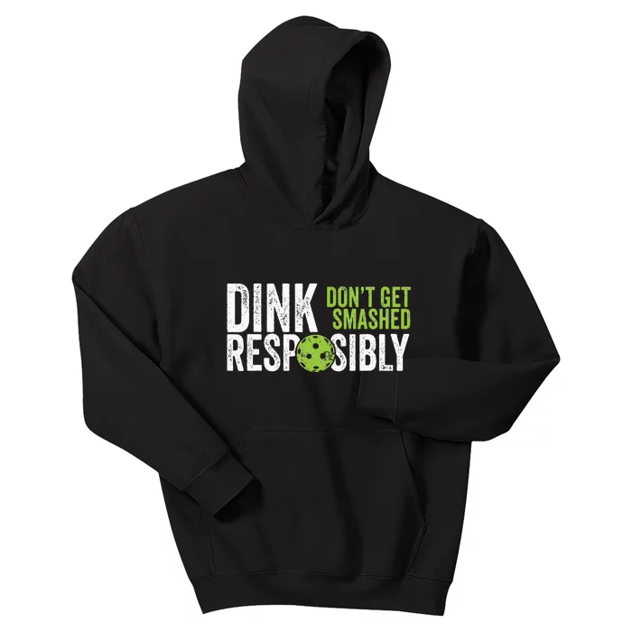 Funny Pickleball Team Clothing Dink Responsibly Kids Hoodie