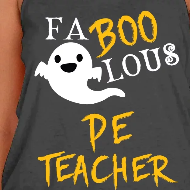 Faboolous Pe Teacher Halloween Physical Education Funny Women's Knotted Racerback Tank