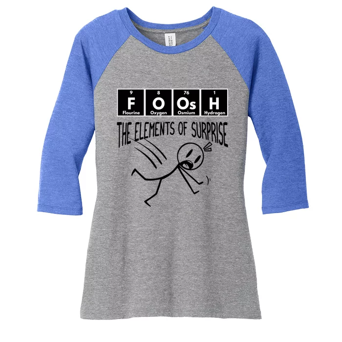 Fall Periodic Table Of Elets Cartoony Design Cool Gift Women's Tri-Blend 3/4-Sleeve Raglan Shirt