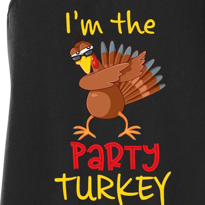 Funny Party Turkey Matching Family Group Thanksgiving Party Women's Racerback Tank