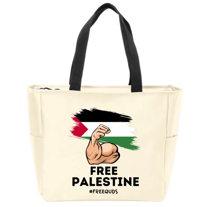 Free Palestine The Power Of The Palestinian Flag Zip Tote Bag