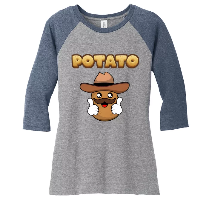 Funny Potato Tees Is Potato Women's Tri-Blend 3/4-Sleeve Raglan Shirt