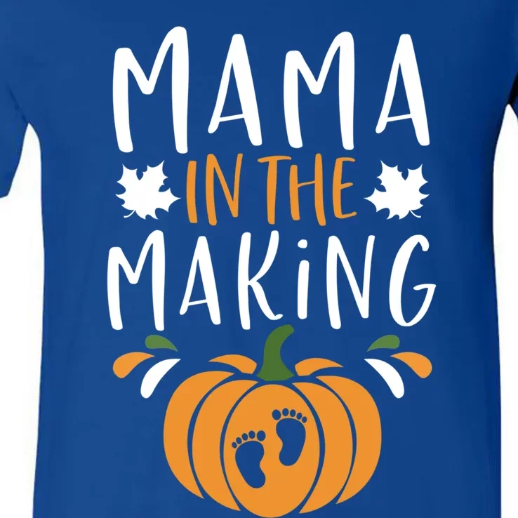 Funny Pregnancy Thanksgiving Graphic Tee Mama In The Making Meaningful Gift V-Neck T-Shirt