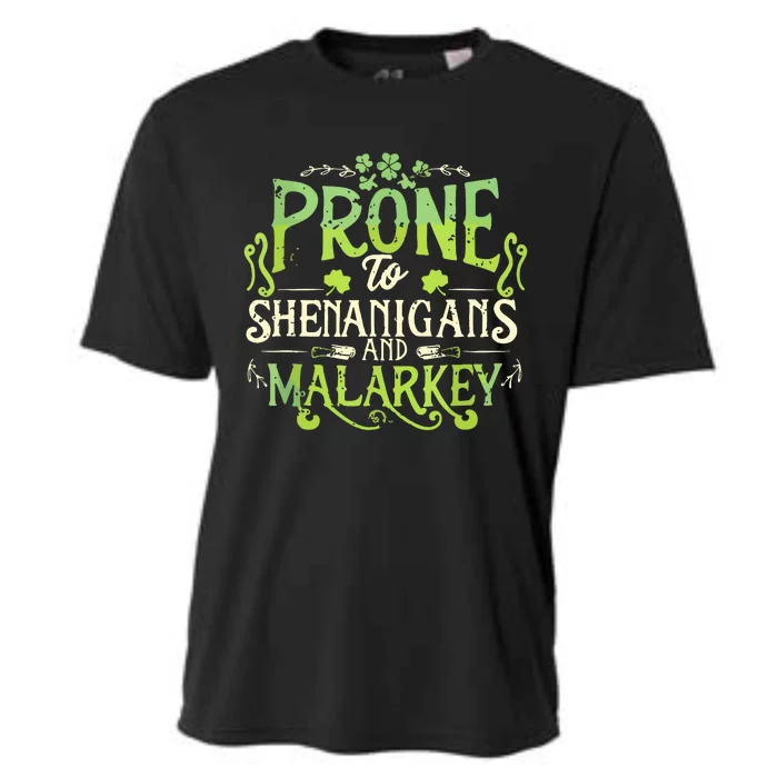 Funny Prone To Shenanigans And Malarkey St Patricks Day Cooling Performance Crew T-Shirt