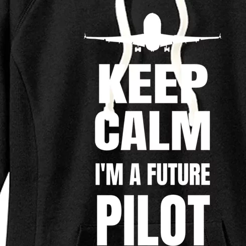 Future Pilot Tee Pilot In Progress Flight School Student Great Gift Women's Fleece Hoodie