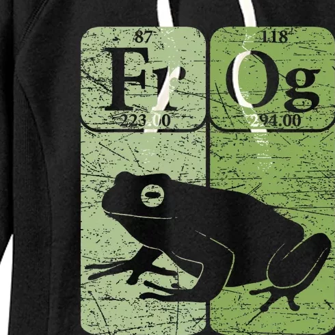 Frog Periodic Table Elements Herpetologist Frog Lover Retro Women's Fleece Hoodie