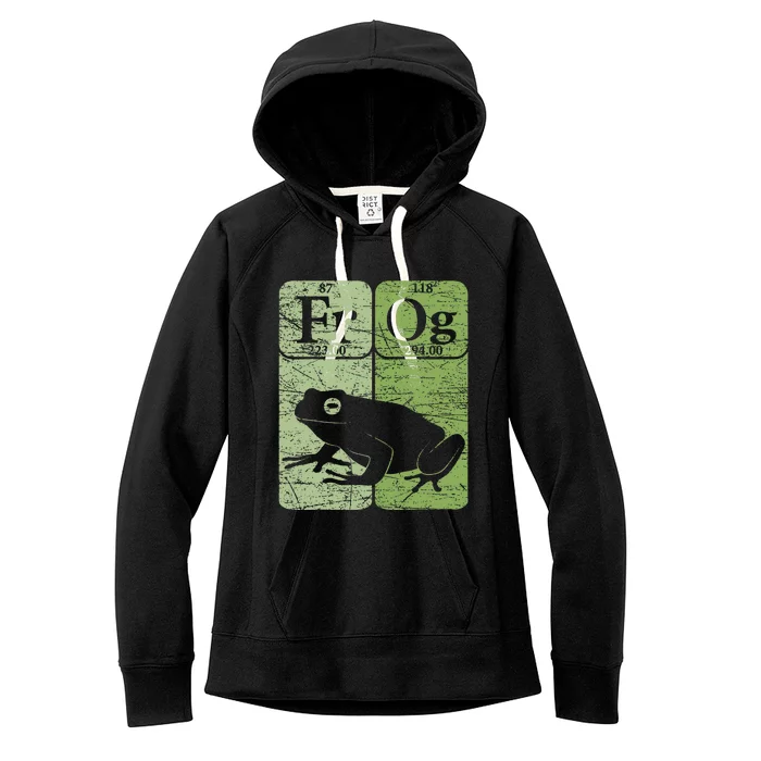 Frog Periodic Table Elements Herpetologist Frog Lover Retro Women's Fleece Hoodie