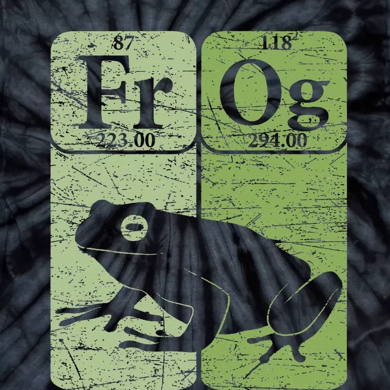 Frog Periodic Table Elements Herpetologist Frog Lover Retro Tie-Dye T-Shirt