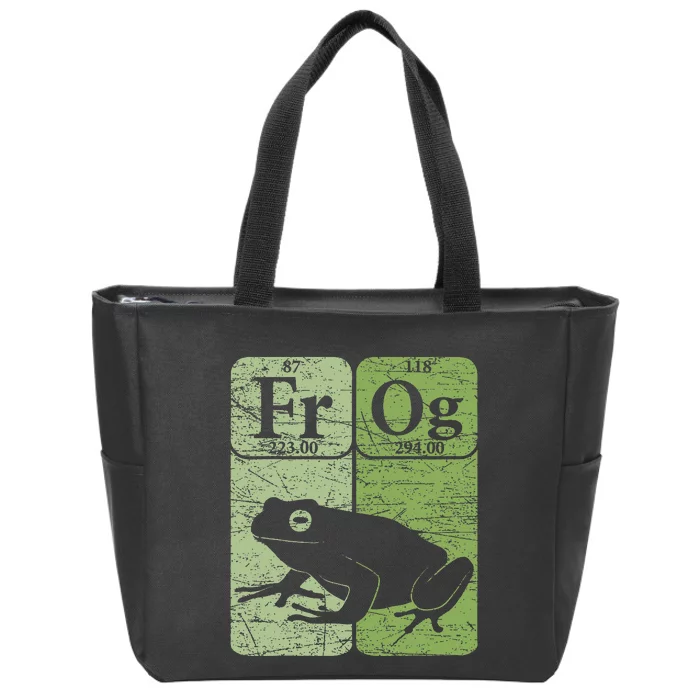 Frog Periodic Table Elements Herpetologist Frog Lover Retro Zip Tote Bag