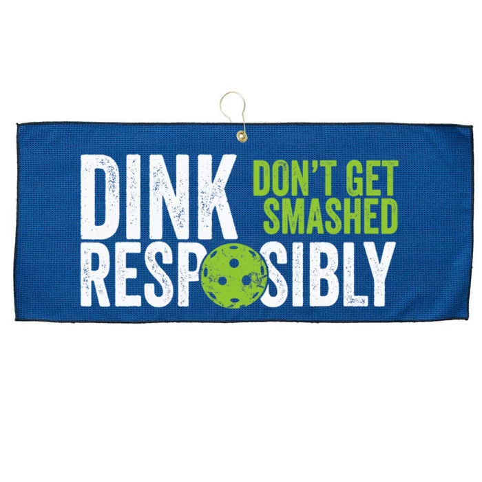 Funny Pickleball Team Clothing Dink Responsibly Large Microfiber Waffle Golf Towel