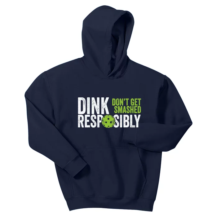 Funny Pickleball Team Clothing Dink Responsibly Kids Hoodie