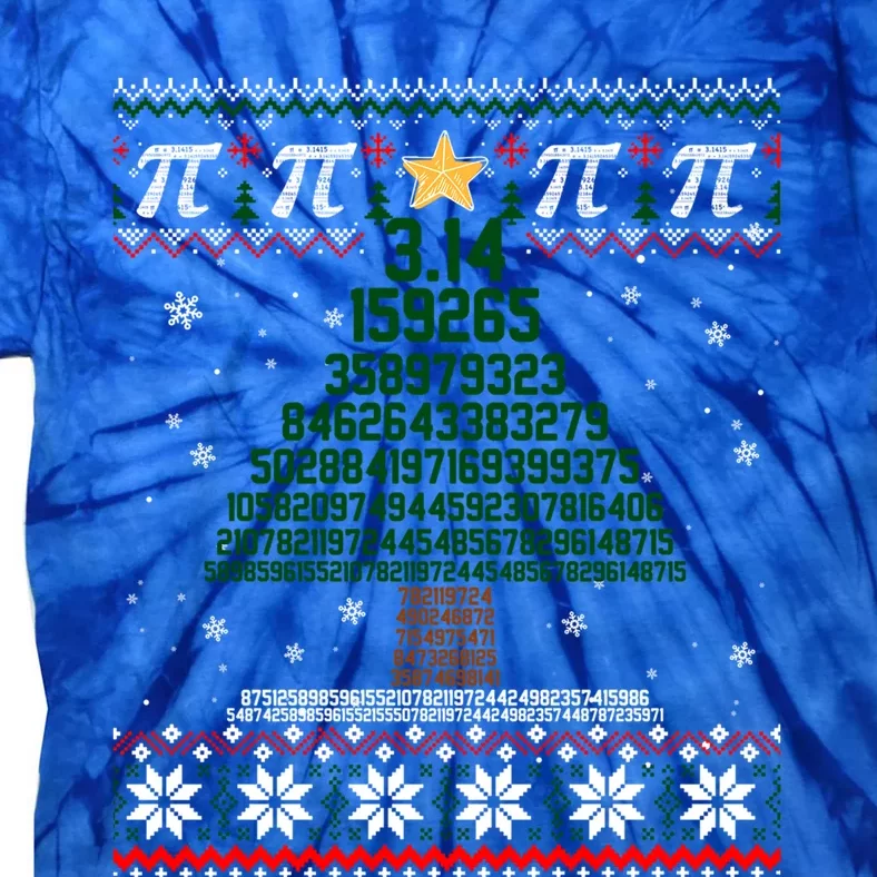 Funny Pi Tree Christmas Math Teacher Ugly Sweater Funny Gift Tie-Dye T-Shirt