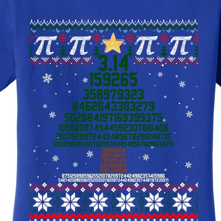 Funny Pi Tree Christmas Math Teacher Ugly Sweater Funny Gift Women's T-Shirt