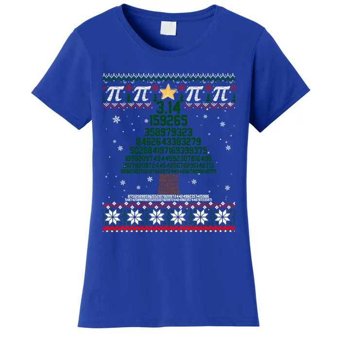 Funny Pi Tree Christmas Math Teacher Ugly Sweater Funny Gift Women's T-Shirt