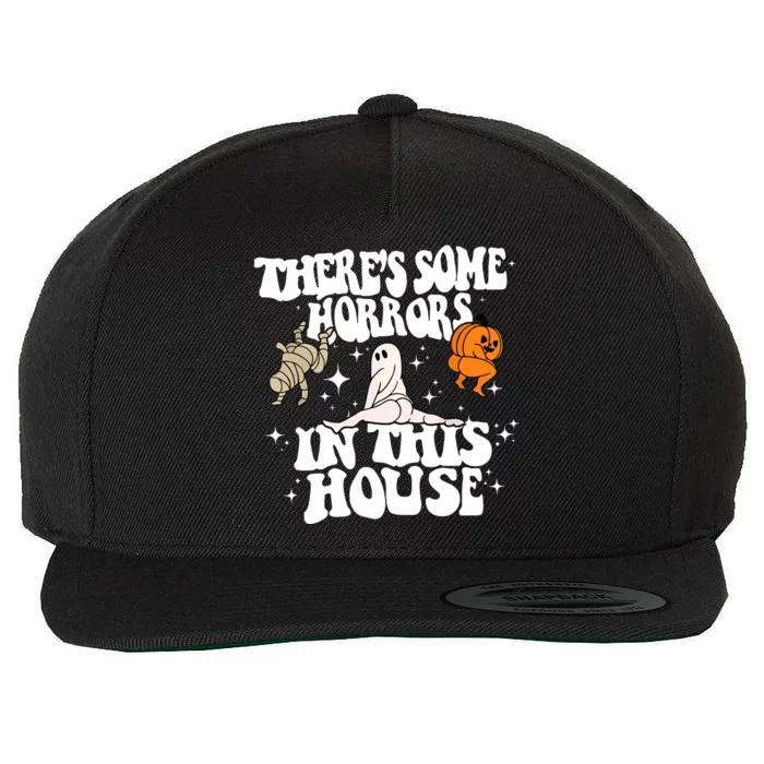 Funny Pumpkin Theres Some Horrors In This House Ghost Funny Halloween Gift Wool Snapback Cap