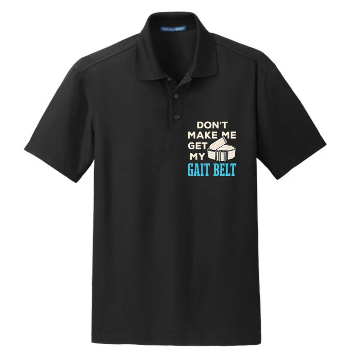 Funny Physical Therapist Therapy PT PTA Gait Belt Dry Zone Grid Performance Polo