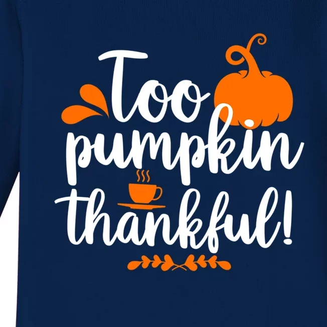 Funny Pumpkin Tart Pie Thanksgiving Day Gift Baby Long Sleeve Bodysuit