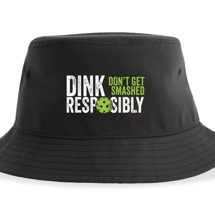 Funny Pickleball Team Clothing Dink Responsibly Sustainable Bucket Hat