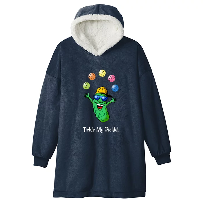 Fun Pickleball, Tickle My Pickle, Juggling Pickleballs Hooded Wearable Blanket