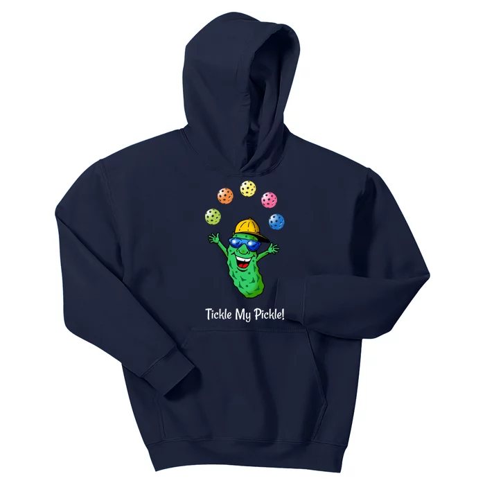 Fun Pickleball, Tickle My Pickle, Juggling Pickleballs Kids Hoodie