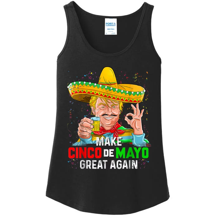 Funny President Trump Make Cinco De Mayo Great Again Ladies Essential Tank