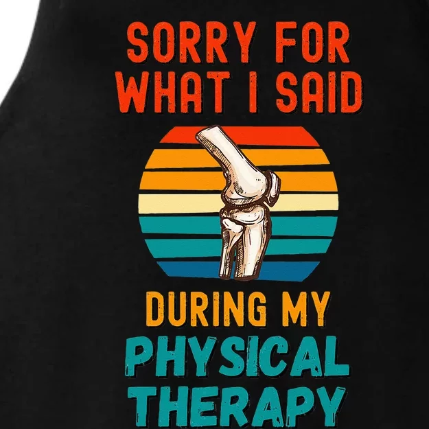 Funny Physical Therapy Surgery Recovery Knee Replacement Ladies Tri-Blend Wicking Tank