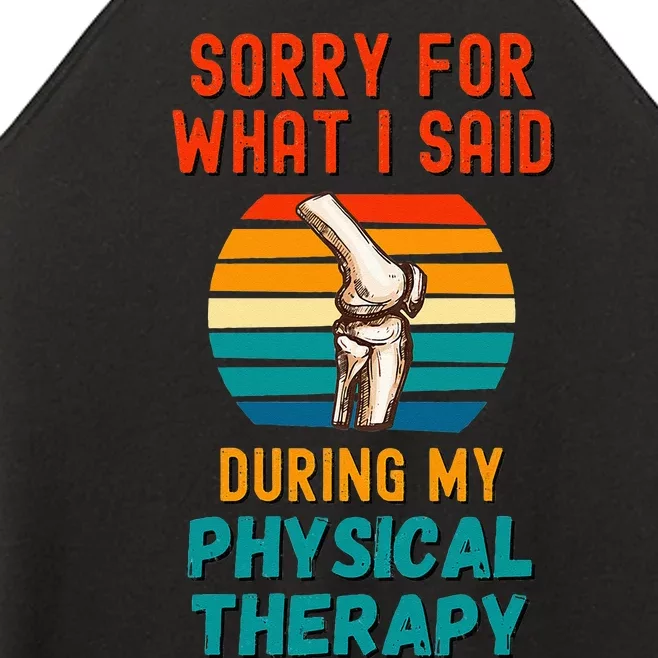 Funny Physical Therapy Surgery Recovery Knee Replacement Women’s Perfect Tri Rocker Tank