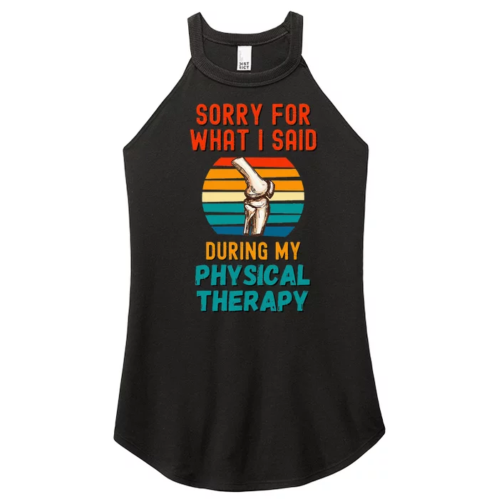 Funny Physical Therapy Surgery Recovery Knee Replacement Women’s Perfect Tri Rocker Tank